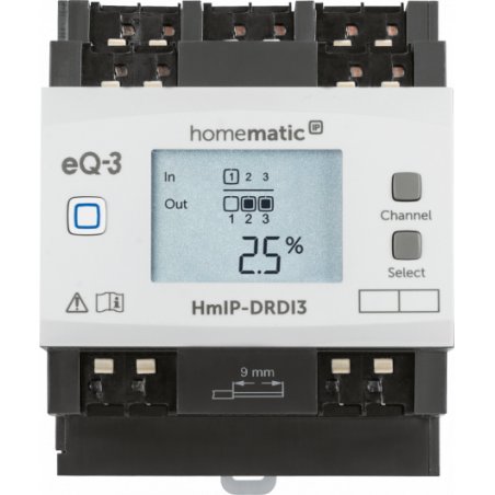 Homematic IP HMIP-DRDI3 Monté sur rail DIN Actionneur variateur 3 canaux