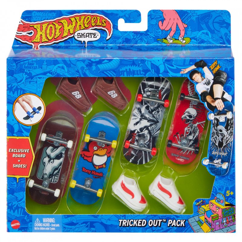 Hot Wheels Skate Tony Hawk Fingerboards & Skate Shoes Multipack (Styles May Vary)