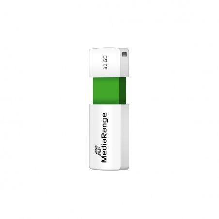 STOCK8 - MediaRange MR973 lecteur USB flash 32 Go USB Type-A 2.0 Vert, Blanc