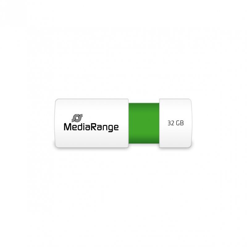 STOCK8 - MediaRange MR973 lecteur USB flash 32 Go USB Type-A 2.0 Vert, Blanc