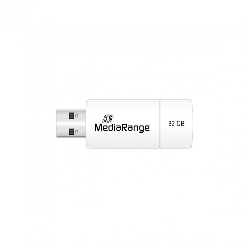 STOCK8 - MediaRange MR973 lecteur USB flash 32 Go USB Type-A 2.0 Vert, Blanc