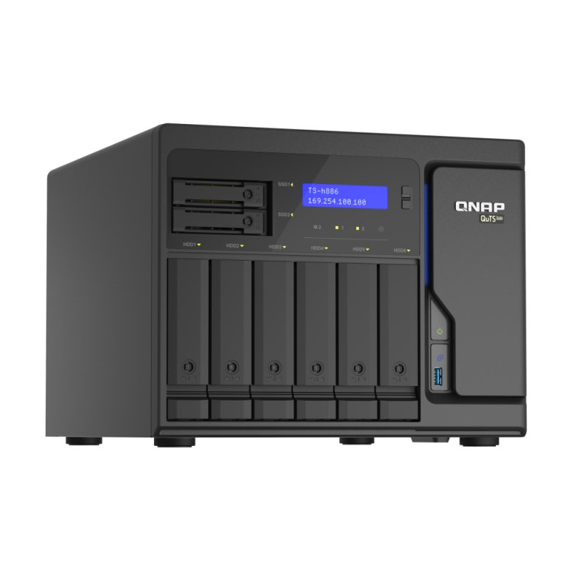 QNAP TS-h886 NAS Tower Ethernet LAN Black D-1602