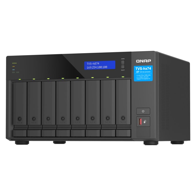 QNAP TVS-h874 NAS Tower Ethernet/LAN Noir