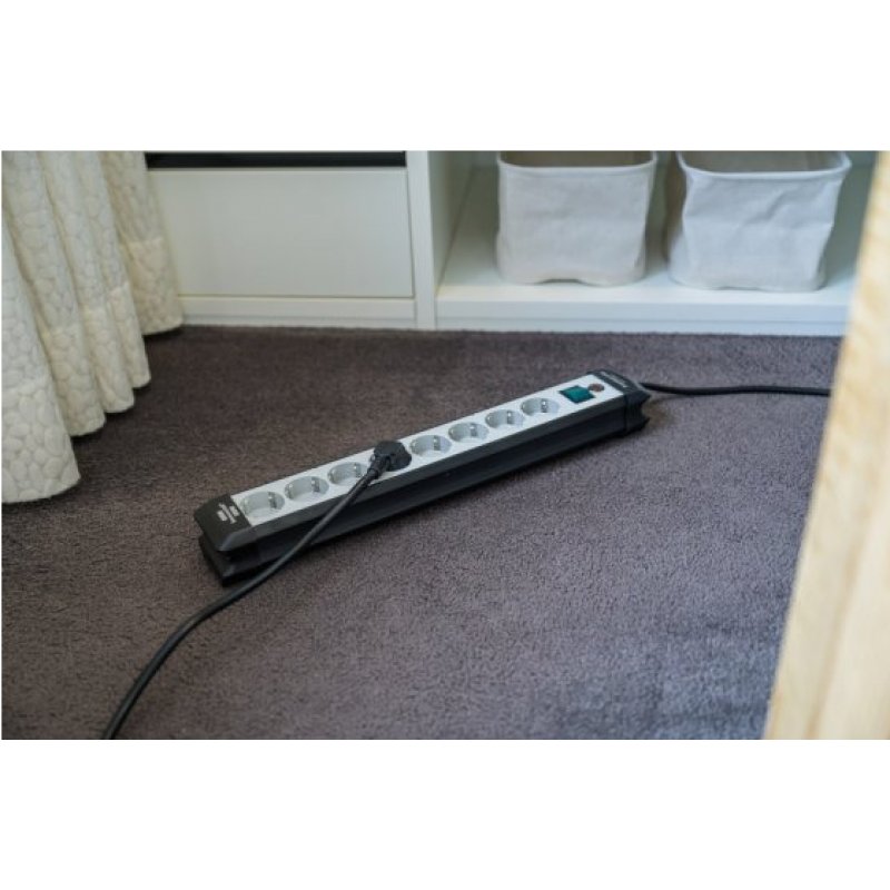 Brennenstuhl 1951580101 Regleta, 230 V, Negro y Gris Claro, 49 cm power extension 5 m 8 AC outlet(s) Indoor Black, Light