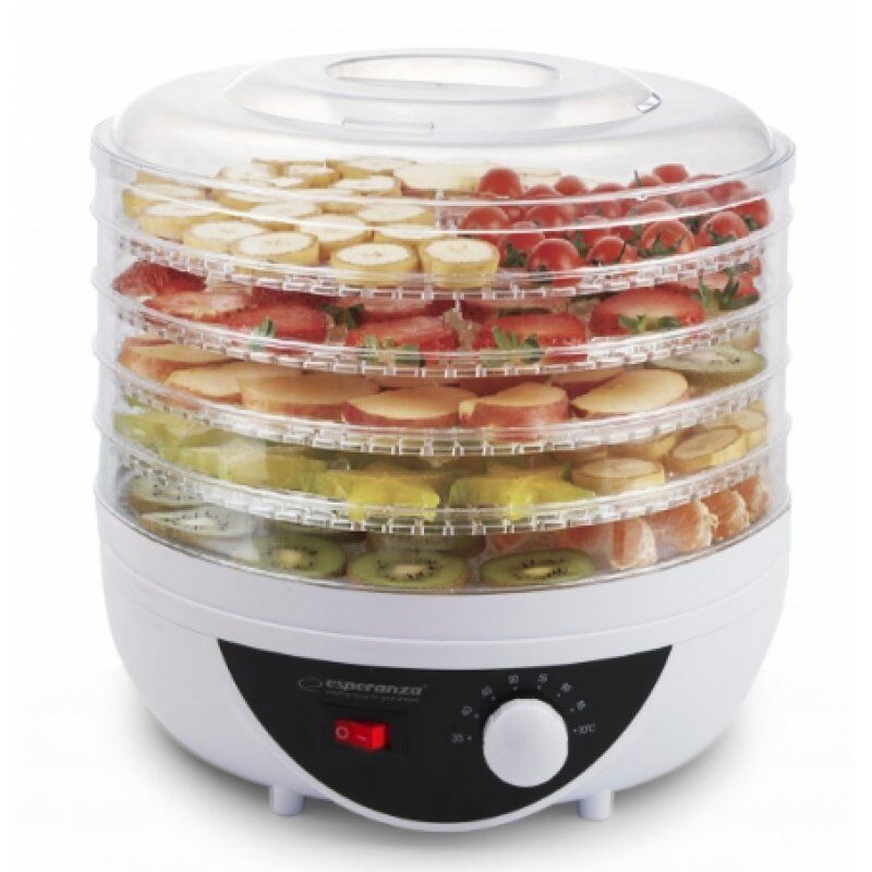 STOCK4 - Esperanza EKD002 déshydrateur alimentaire Noir, Transparent, Blanc 250 W