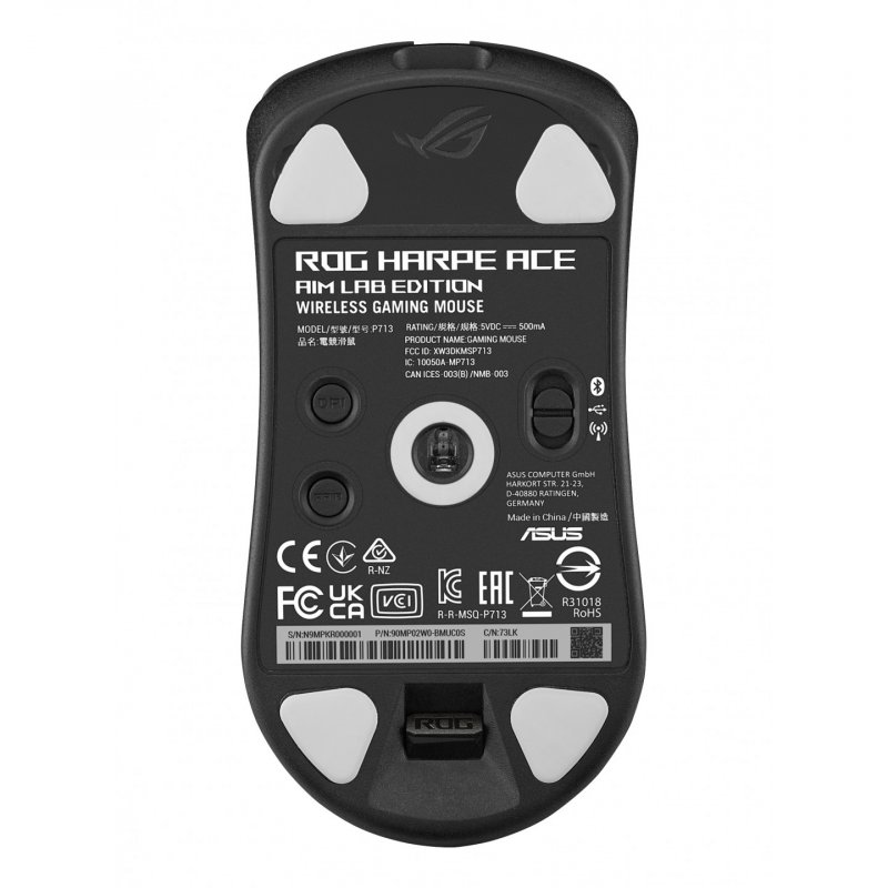 ASUS ROG Harpe Ace Aim Lab Edition souris Ambidextre RF Wireless + Bluetooth + USB Type-A Optique 36000 DPI