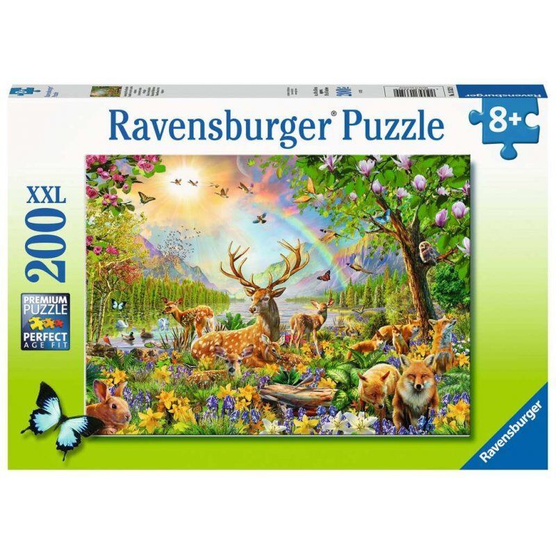 Ravensburger Puzzle 200 p XXL - Famille de cerfs et autres animaux