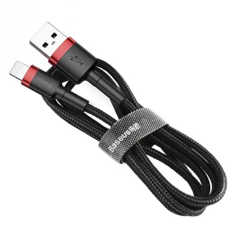Baseus Lightning Cafule Cable 2.4A 0.5m Red + Black (CALKLF-A19)