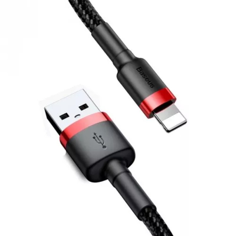 Baseus Lightning Cafule Cable 2.4A 0.5m Red + Black (CALKLF-A19)