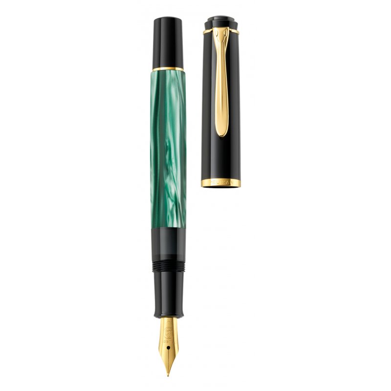 Pelikan 994103 stylo-plume Système de reservoir rechargeable Noir, Or, Vert, Couleur marbre 1 pièce(s)
