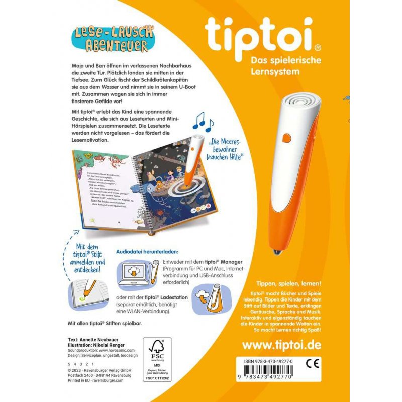 tiptoi 49277 livre Pour enfants Allemand Couverture rigide 64 pages