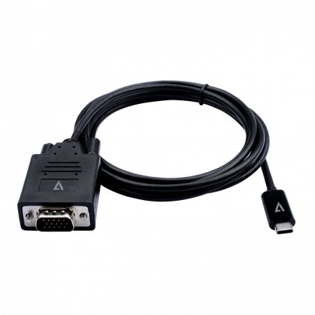 BLACK USB-C TO VGA VIDEO CABLE USB-C MALE TO VGA MALE 2M 6.6FT