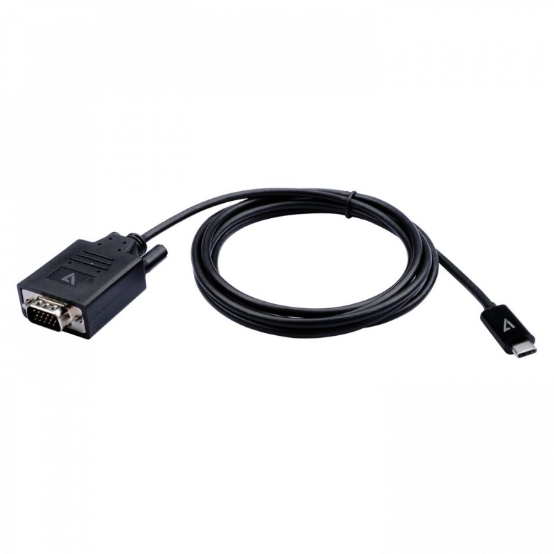 BLACK USB-C TO VGA VIDEO CABLE USB-C MALE TO VGA MALE 2M 6.6FT