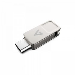64GB TYPE-C+USB 3.2 GEN1 SILVER USB A FLASH DRIVE + TYPE-C