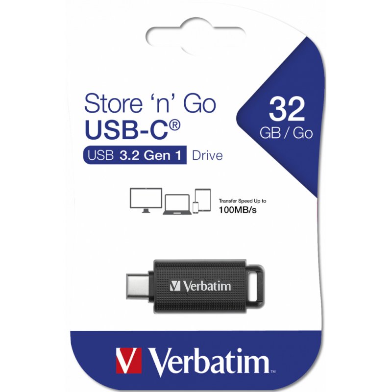Verbatim Store 'n' Go USB flash drive 128 GB USB Type-C 3.2 Gen 1 (3.1 Gen 1) Black