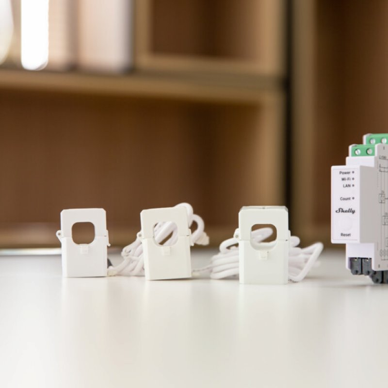 Home Shelly Relais "Pro 3EM" WLAN Stromzähler 3x 120A Inkl. 3 Klemmen Messfunktion