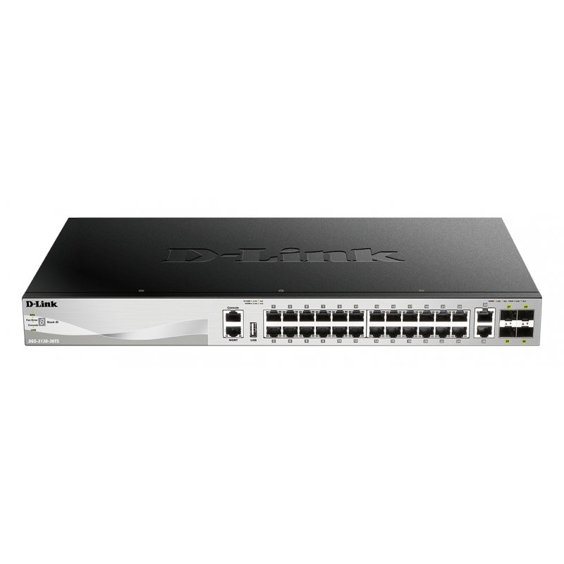 30-PORT STACKABLE SWITCH 24X1G 2X10G CU 4XSFP+ LAYER 3