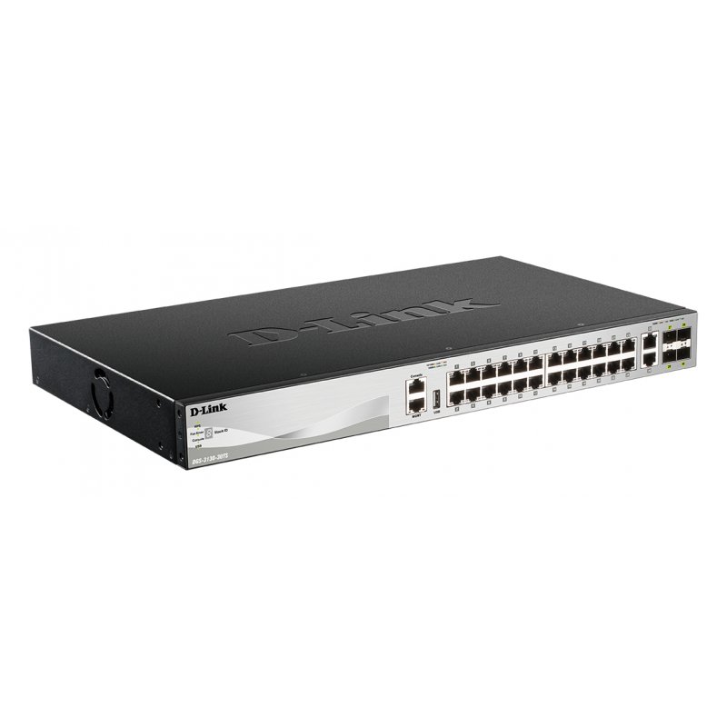 30-PORT STACKABLE SWITCH 24X1G 2X10G CU 4XSFP+ LAYER 3