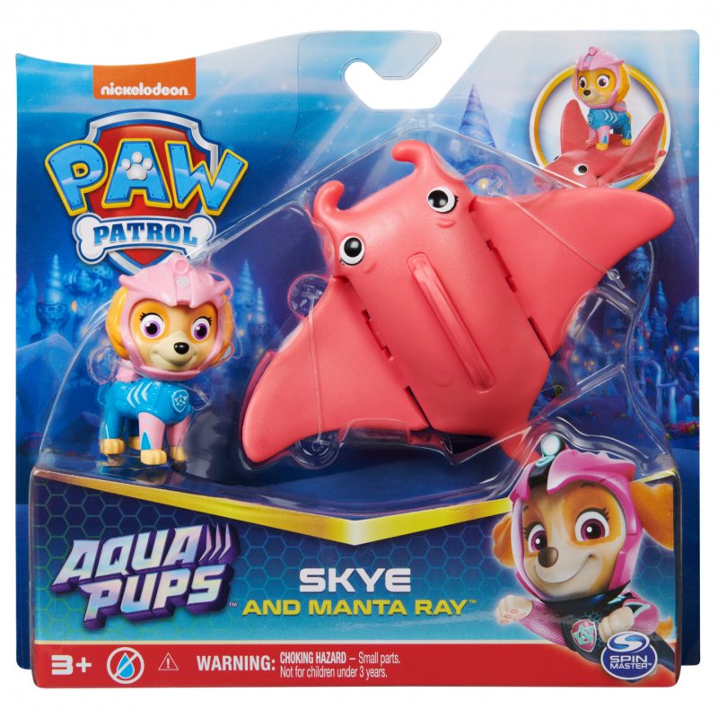 PAW Patrol , Aqua Pups Skye and Manta Ray Action Figures Set, Kids Toys for Ages 3 and up