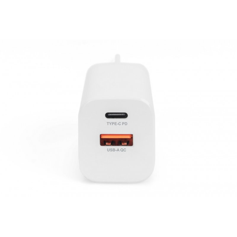 Adap Digitus 1x USB-A 1x USB-C charging white