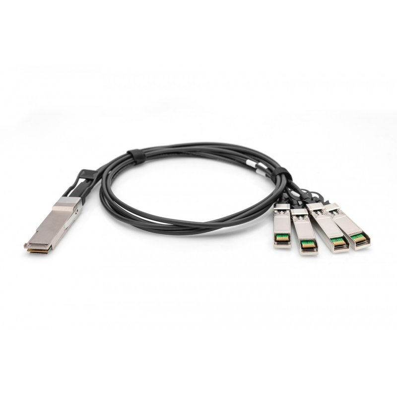 Digitus Câble DAC (Direct Attach Copper), 1x QSFP+ 40G vers 4x SFP+, 1 m