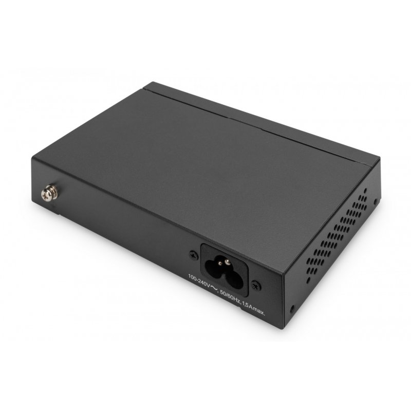 Digitus Commutateur Gigabit Ethernet PoE, 4 ports PoE + 1 port uplink, Budget PoE de 60 W