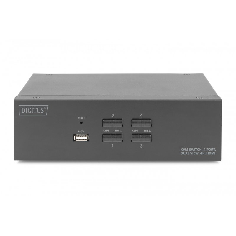 Digitus KVM Switch, 4 Port, Dual Display, 4K, HDMI