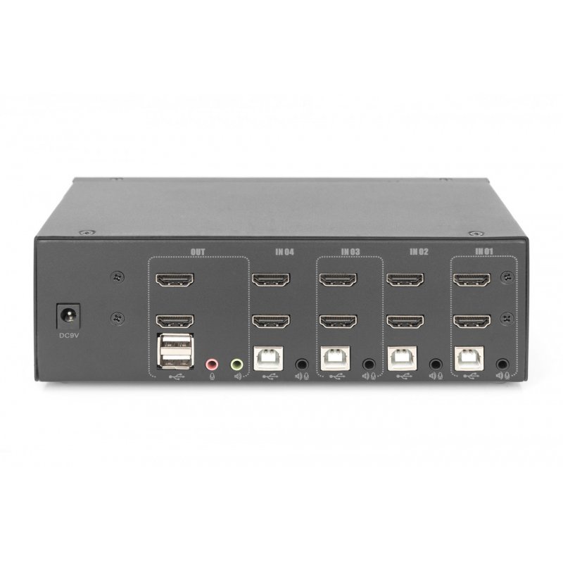 Digitus Commutateur KVM, 4 ports, Double affichage, 4K, HDMI