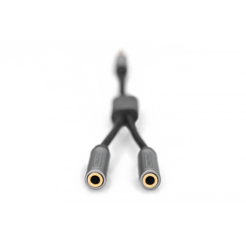 Digitus Audio Headset Adapter, 3.5 mm jack to 2x 3.5 mm socket