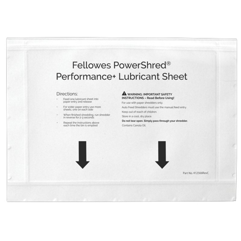 Fellowes 4025601 paper shredder accessory 10 pc(s) Lubricant sheets
