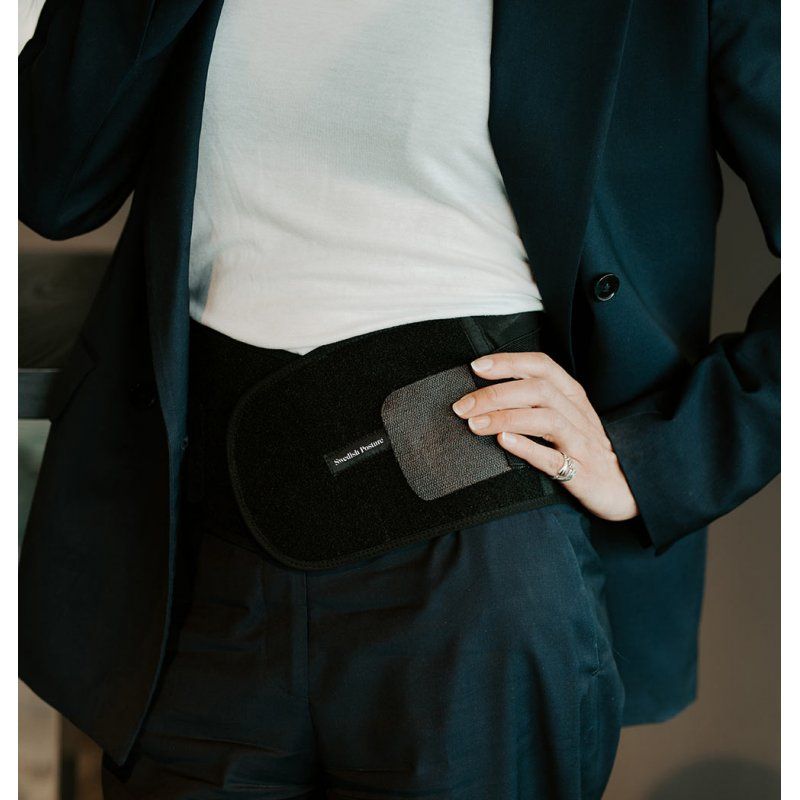 Swedish Posture Stabilize Lumbar Back Belt Black