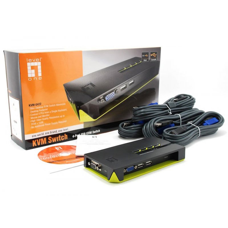 LevelOne 4-Port USB VGA KVM Switch