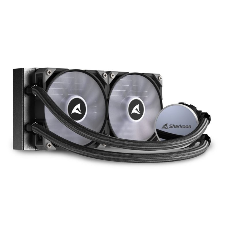 Sharkoon S70 rgb Computer case, Processor All-in-one liquid cooler 12 cm Black 1 pc(s)