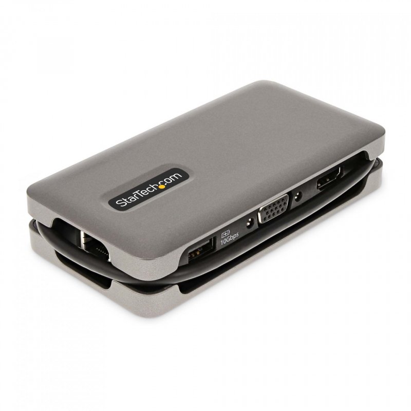 StarTech.com USB-C Multiport Adapter - HDMI/VGA - 4K 60Hz - 3-Port USB Hub - 100W Power Delivery Pass-Through - GbE - Tr