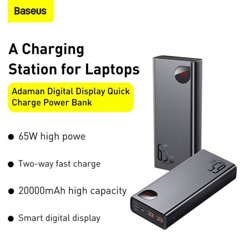 Baseus PPIMDA-D01 banque d'alimentation électrique Polymère 20000 mAh Noir