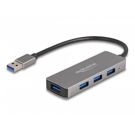 DeLOCK 63171 hub & concentrateur USB 3.2 Gen 1 (3.1 Gen 1) Type-A 5000 Mbit/s Gris