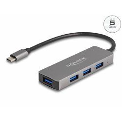 HUB 4Port DeLOCK 4xUSB3.2 Grey