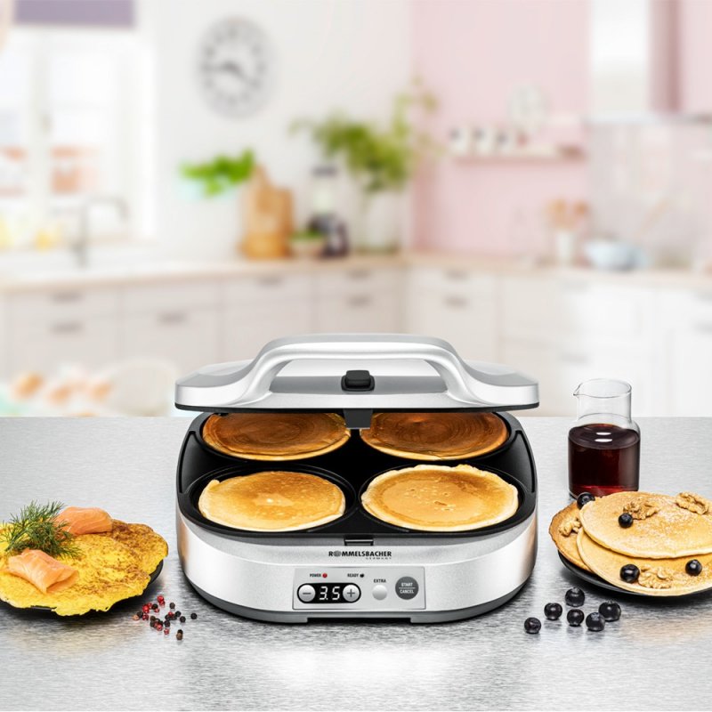 Rommelsbacher PC 1800 appareil à crêpes 4 crèpe(s) 1800 W Argent