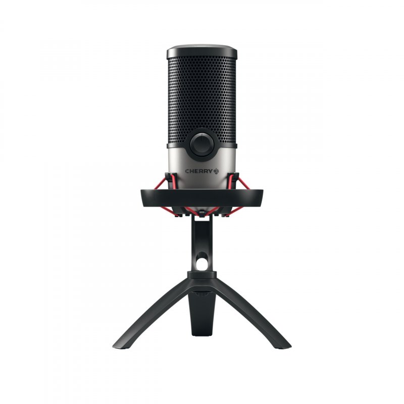 CHERRY Streaming UM 6.0 ADVANCED Microphone black/silver USB-Mikrofon für Streaming und Office mit Shock Mo
