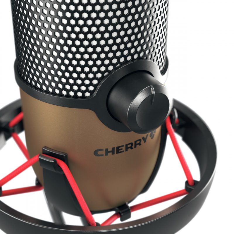 CHERRY Streaming UM 9.0 PRO RGB Microphone black/copper USB-Mikrofon für Streaming und Gaming mit eindruck
