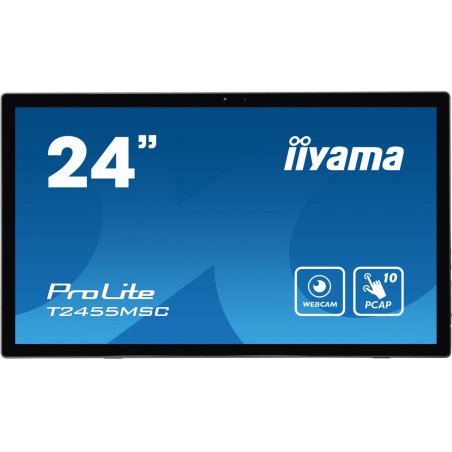 iiyama T2455MSC-B1 affichage de messages Panneau plat de signalisation numérique 61 cm (24") LED 400 cd/m² Full HD Noi