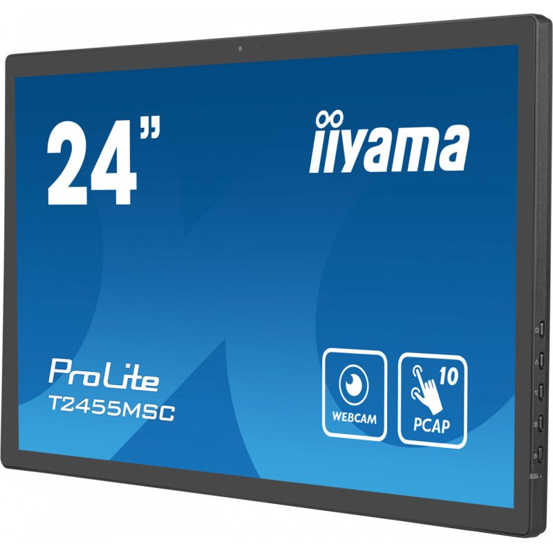 iiyama T2455MSC-B1 Signage Display Digital signage flat panel 61 cm (24") LED 400 cd/m² Full HD Black Touchscreen