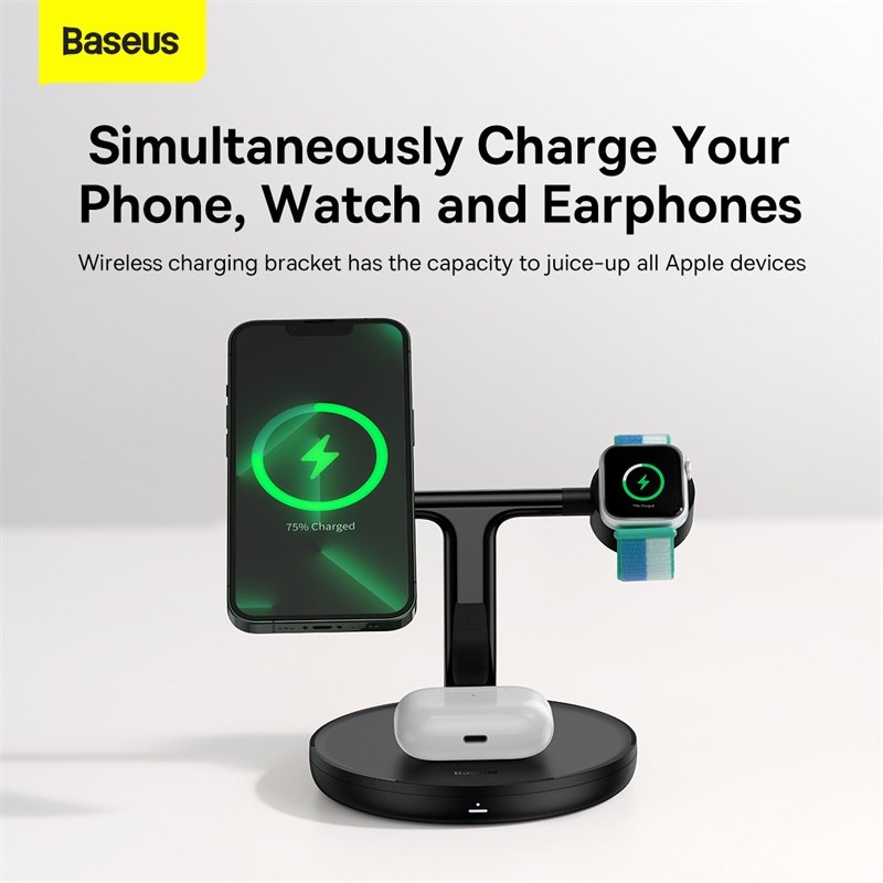 Baseus WXTE000101 chargeur d'appareils mobiles Smartphone, Smartwatch Noir Secteur, USB Intérieure