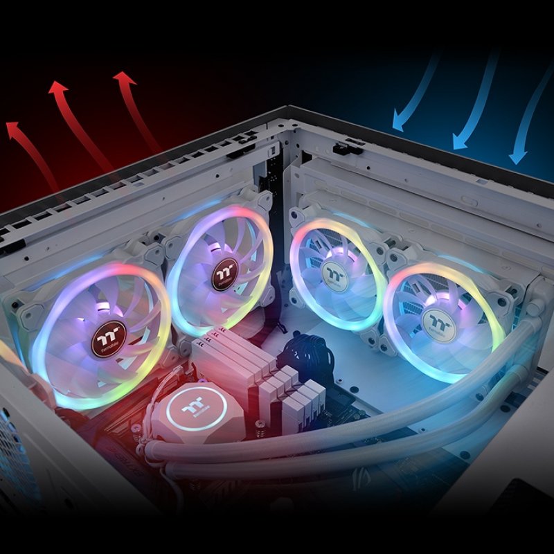 Thermaltake SWAFAN 12 RGB Radiator Fan TT Premium Edition White Computer case Air cooler 12 cm 3 pc(s)