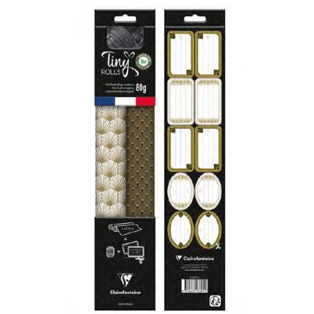 Claire Fontaine - Gift Wrapping Set - Tiny Rolls 5m x 35 cm - Gold