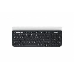 Logitech K780 Multi-Device Wireless Keyboard clavier RF sans fil + Bluetooth QWERTY Anglais Gris, Blanc