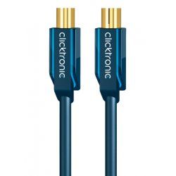 Câble antenne coaxial coudé Coax Mâle (IEC) Clicktronic Coax Femelle (IEC) 3m (Noir)