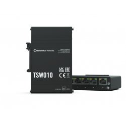 Teltonika TSW010 DIN Rain Switch 5 x Fast Ethernet (10/100) Connexion Ethernet, supportant l'alimentation via ce port (P