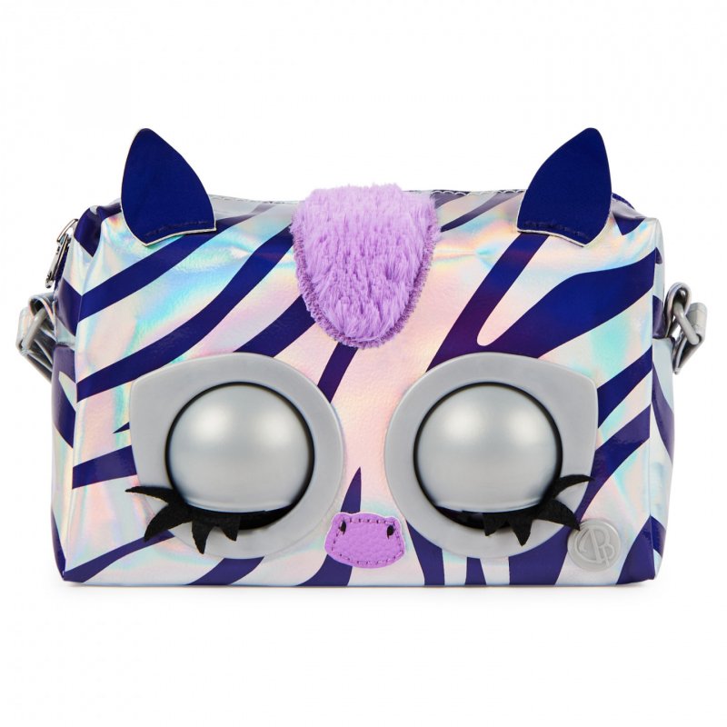 Purse Pets MÉTALLIQUE MAGIC - ZÈBRE - COMPAGNON INTERACTIF FORMAT SAC À MAIN - Animal Interactif Style Métallique Qu