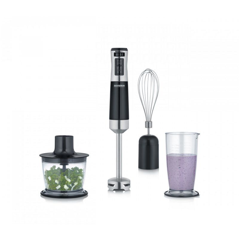 Severin SM 3772 blender 0,7 L Mélangeur par immersion 600 W Noir, Acier inoxydable
